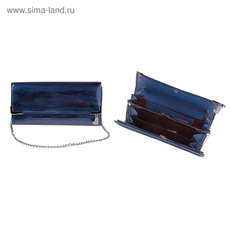 кошелёк жен 06-03-06 19*9*3см 4отд + для визиток + цепочка, лак