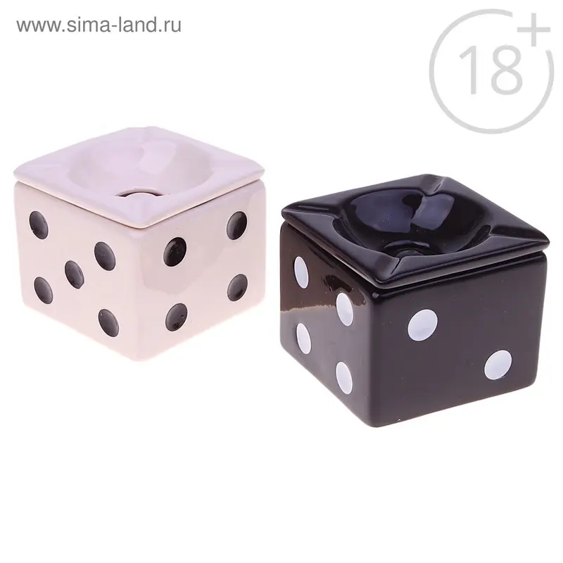 Пепельница "Игральная кость", со съемным верхом, микс