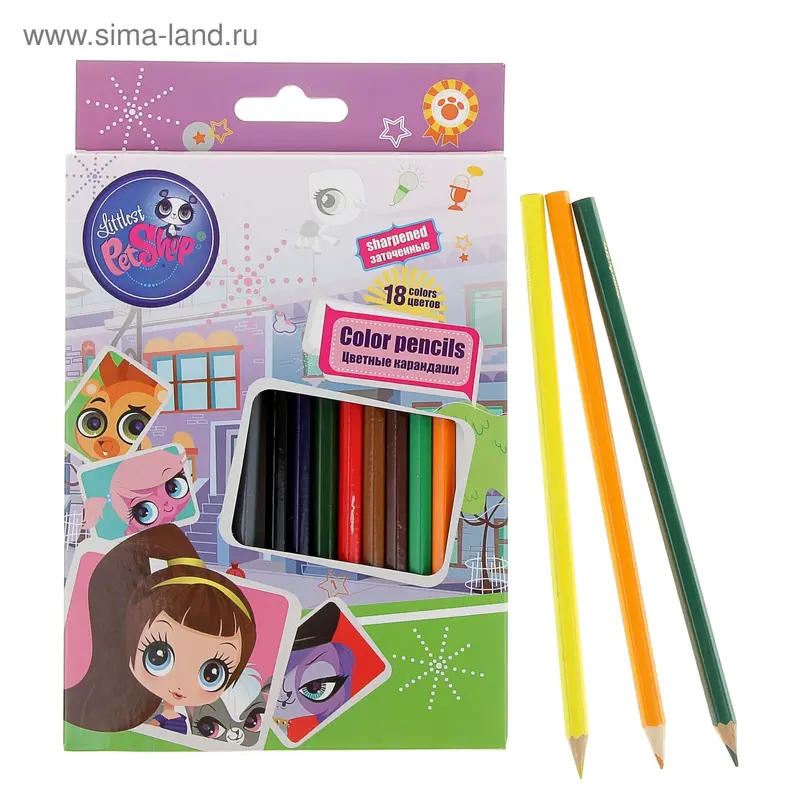 Карандаши 18 цветов Littlest Pet Shop