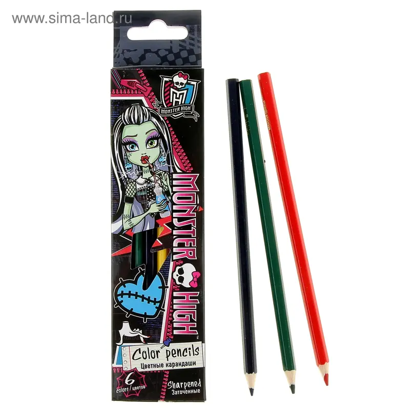 Карандаши 6 цветов Monster High