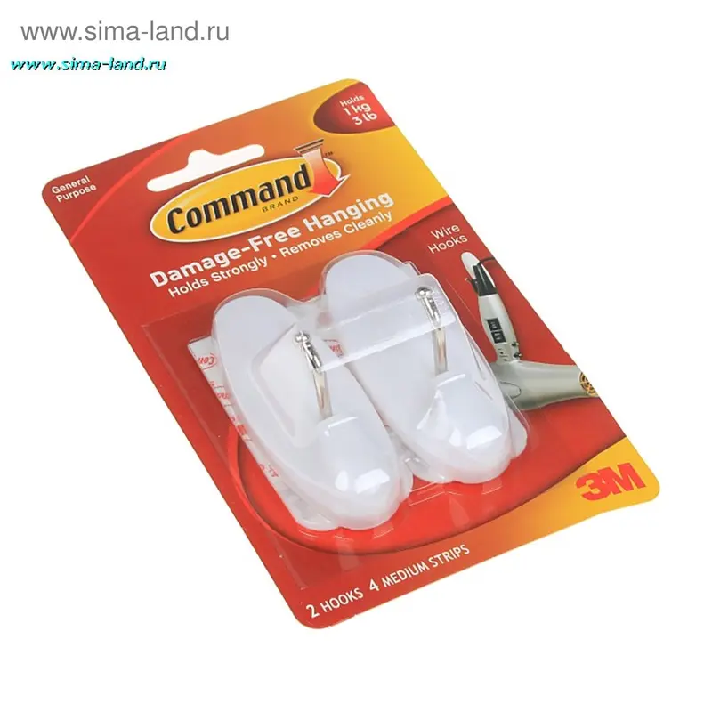 Легкоудаляемый крючок прямой, до 1,35 кг