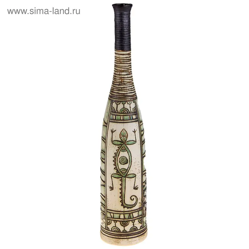 Бутыль "Ангоб. Ящерица" форма Флейта, малая