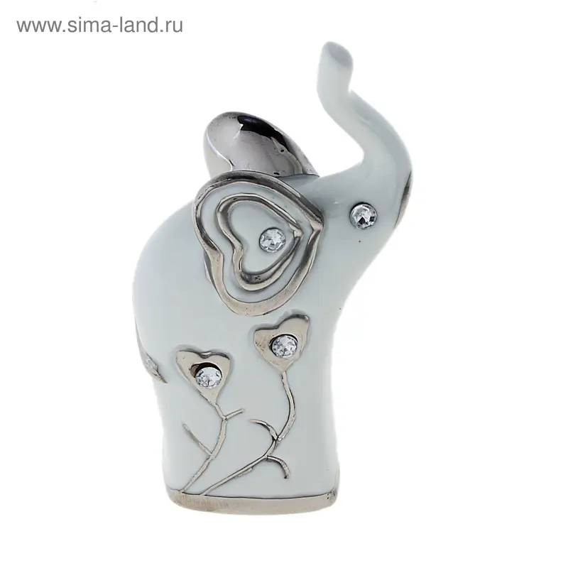 Сувенир "Слон, сердечки со стразами" 12×6×3 см