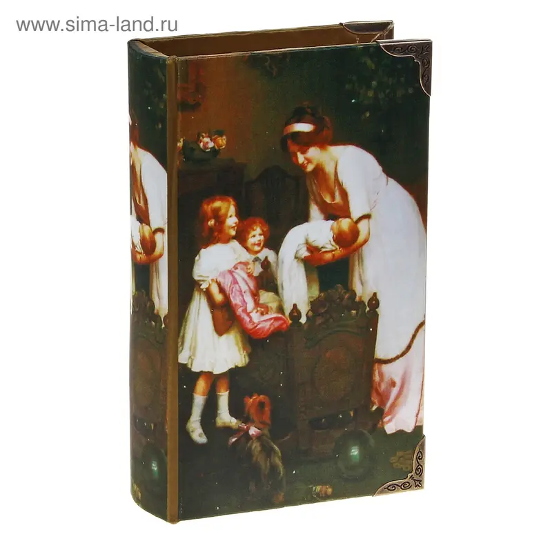 Ключница-книга дерево шёлк "Колыбель" 21х13х5 см