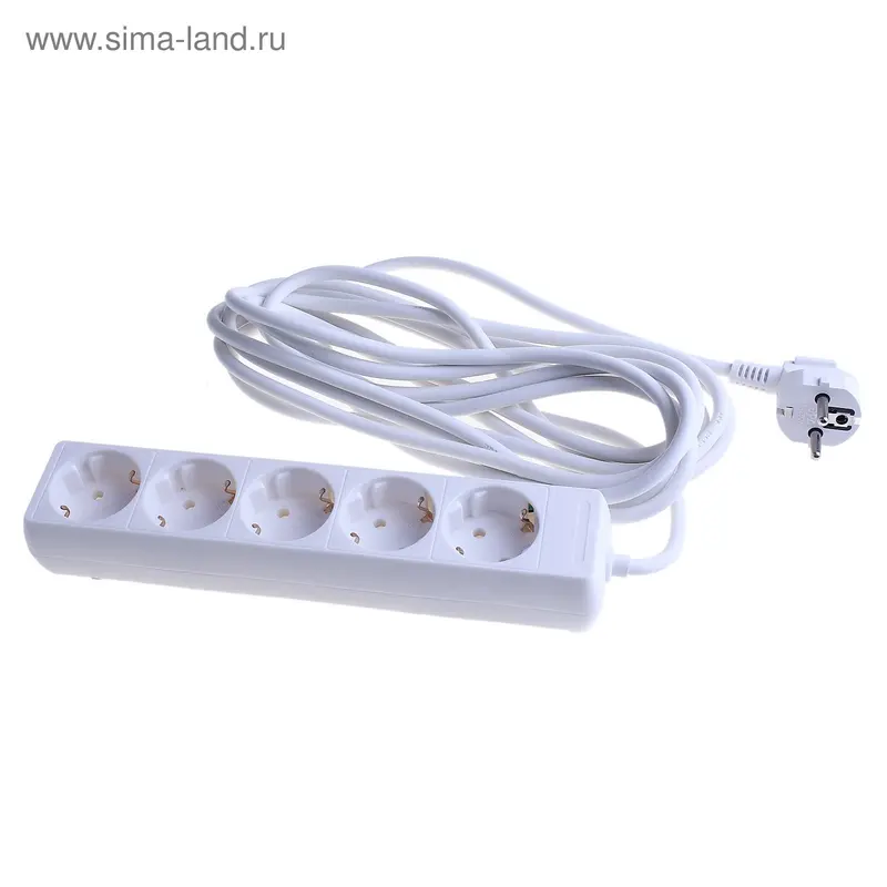 Удлинитель "Эра" с заземлением, 3х1 мм2, 5 гнезд, 5м