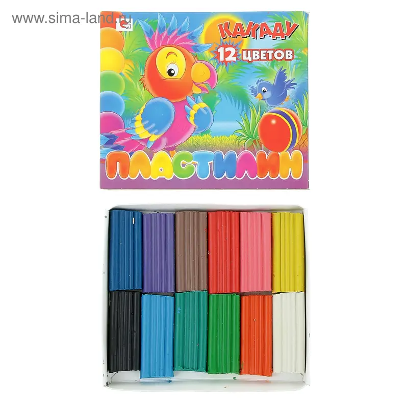 Пластилин 12 цветов 240гр "Какаду"