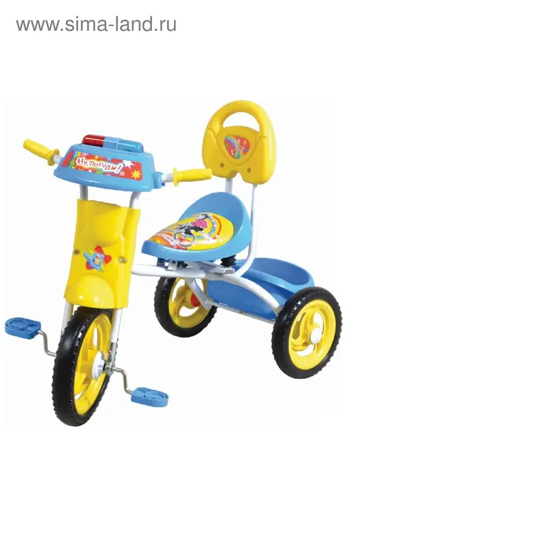 велосипед 3х кол. Ну, погоди!! 10"/8",мягк.сид.,корз.муз.,свет,Волк Т54034