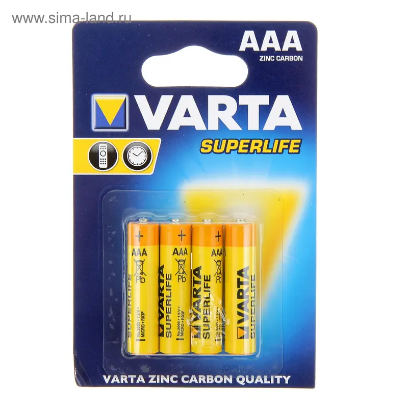 Батарейка солевая Varta SUPER LIFE MICRO AAA набор 4 шт