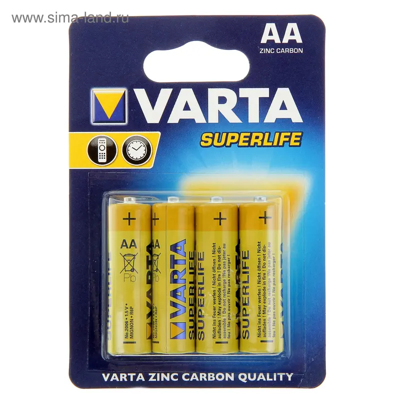 Батарейка солевая Varta SUPER LIFE AA набор 4 шт