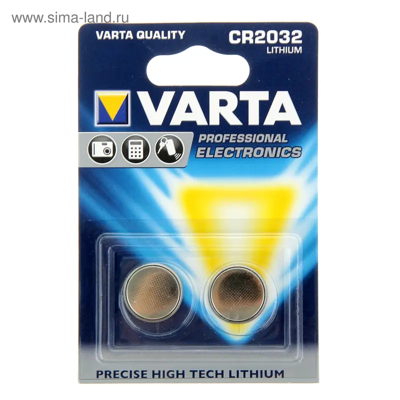 Батарейка литиевая Varta ELECTRONICS CR 2032 набор 2 шт