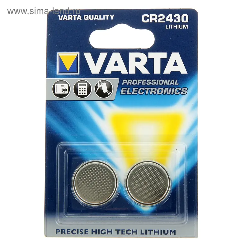 Батарейка литиевая Varta ELECTRONICS CR 2430 набор 2 шт