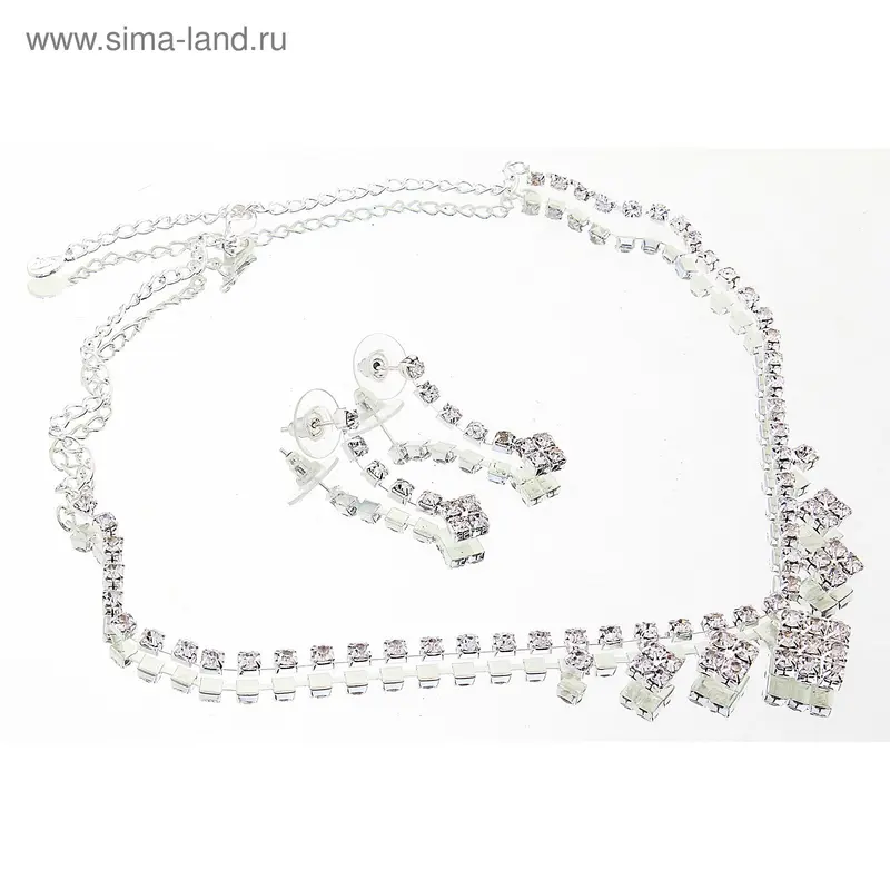 Набор 2 предмета: серьги, колье Wedding, ромбы