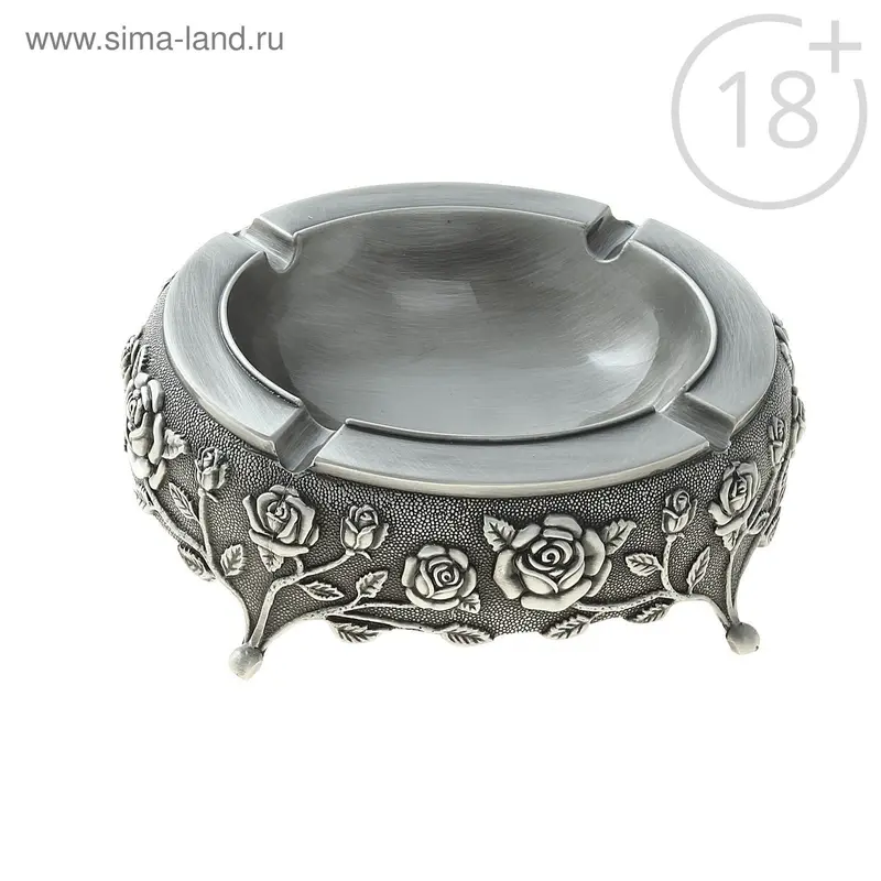 Пепельница "Винтаж: розы", овальная на ножках