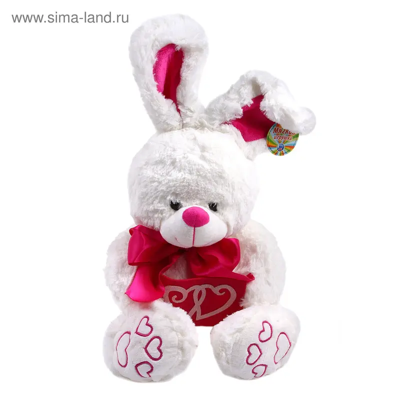 Зайка с открыткой средний