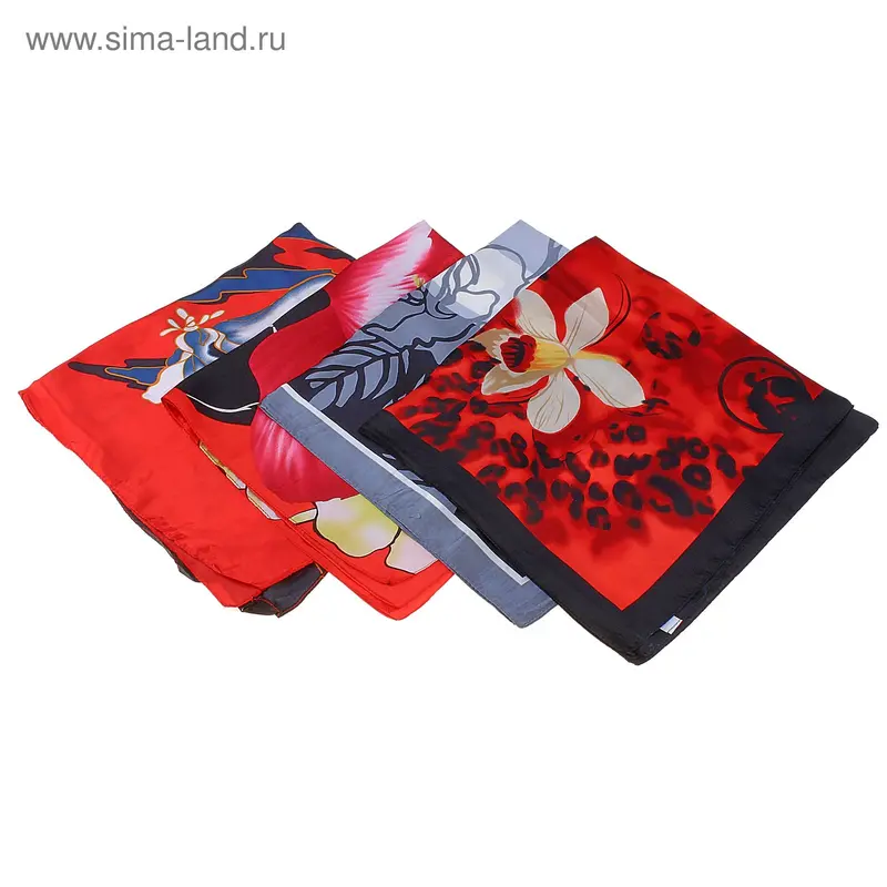 Платок "Крупные цветы", микс