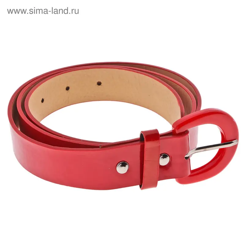 Ремень жен 04-02-11-01, 2,5*110 см, лак, красный