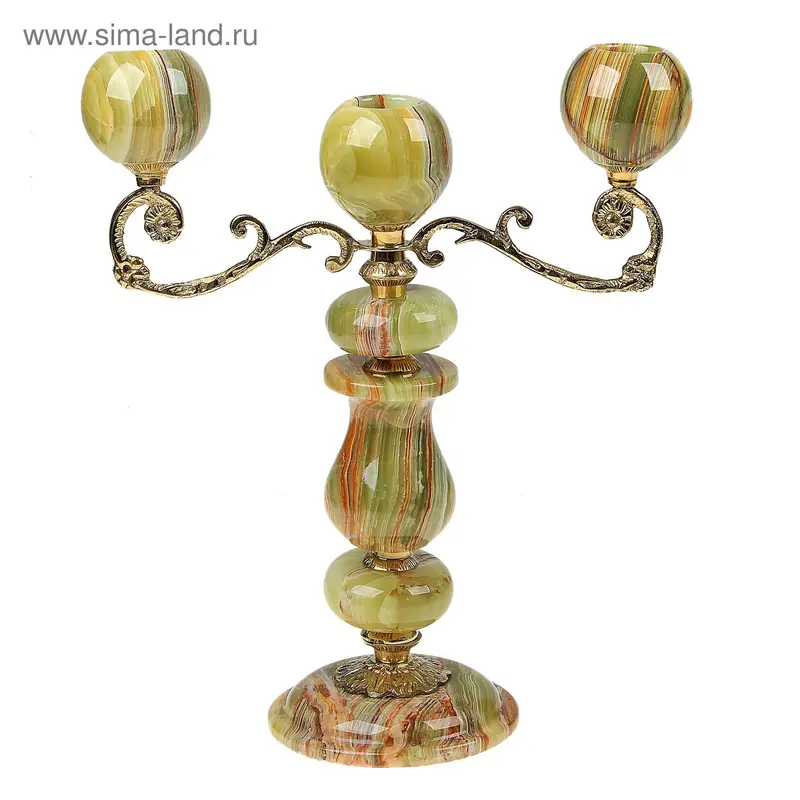 Подсвечник 3-рожковый из оникса