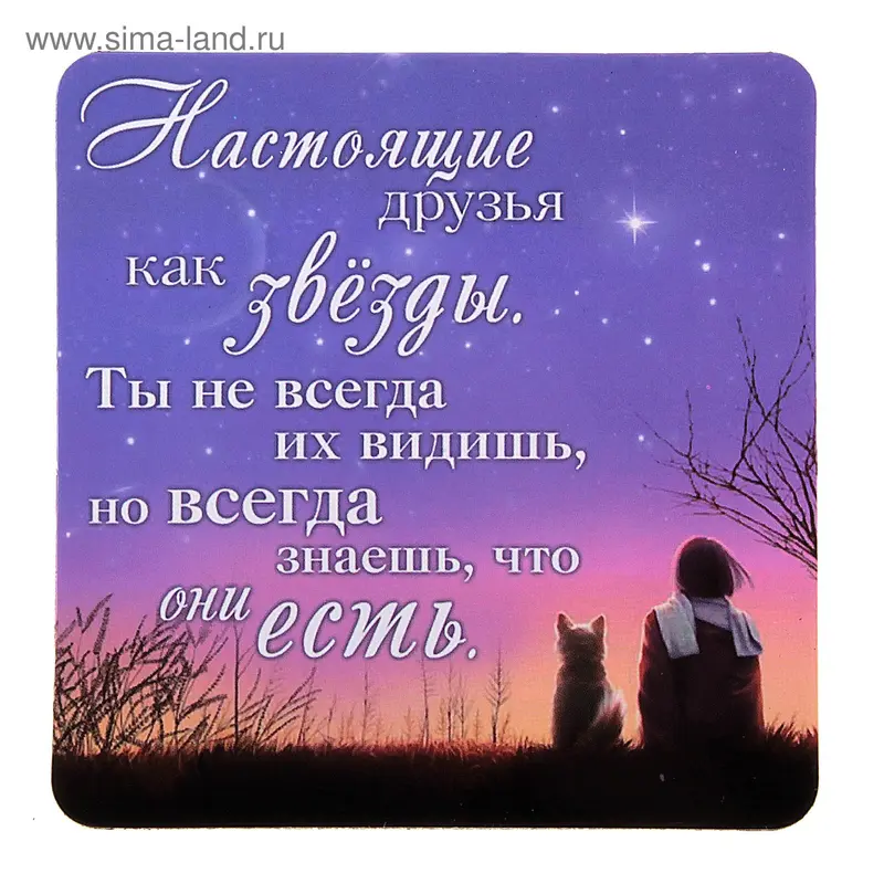Магнит "Настоящие друзья как звезды"