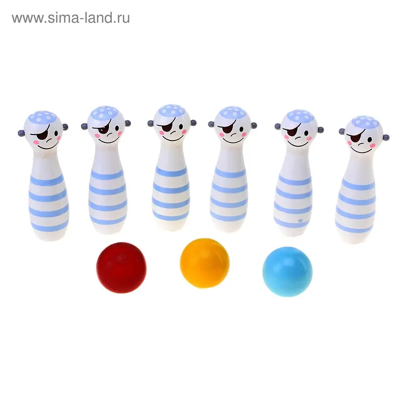 Игра кегли "Пират" 6 шт и 3 шарика