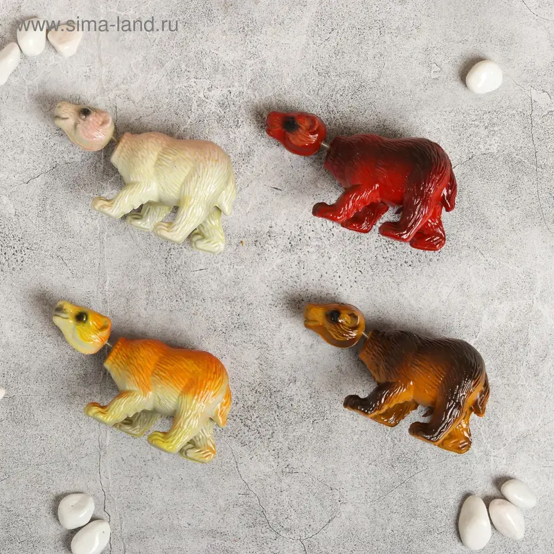Магнит "Медведь, пружинка" 6,5х9 см МИКС