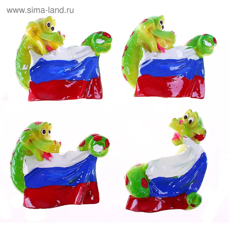 магнит полистоун змейка с флагом России 5*5 см
