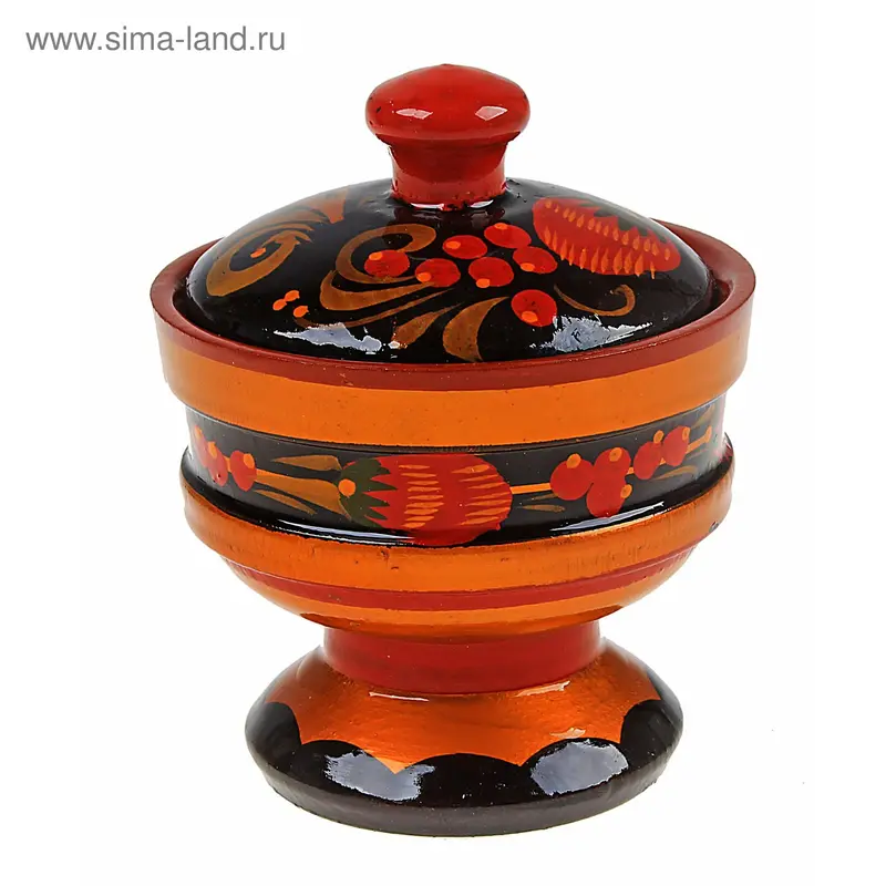 хохлома солонка на ножке