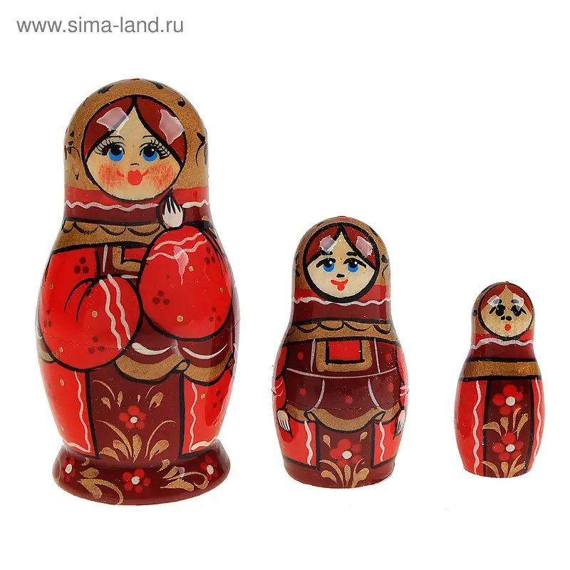 Матрёшка "Узор", 3 куклы