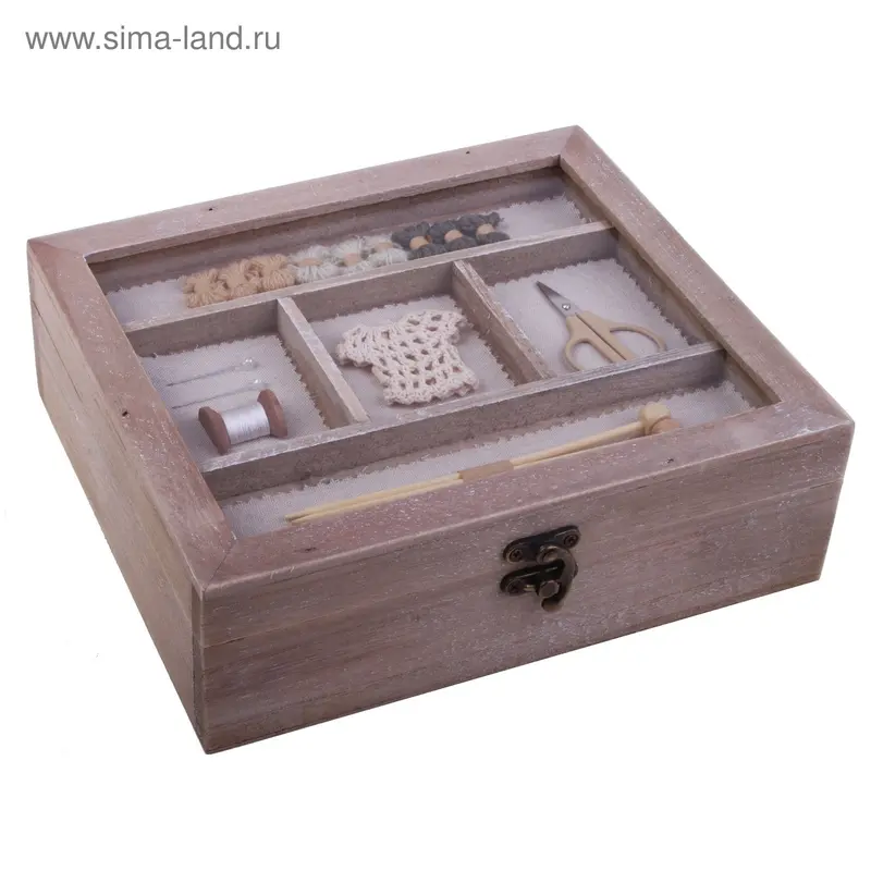 шкатулка дерево белошвейка 25*20*7,5 см
