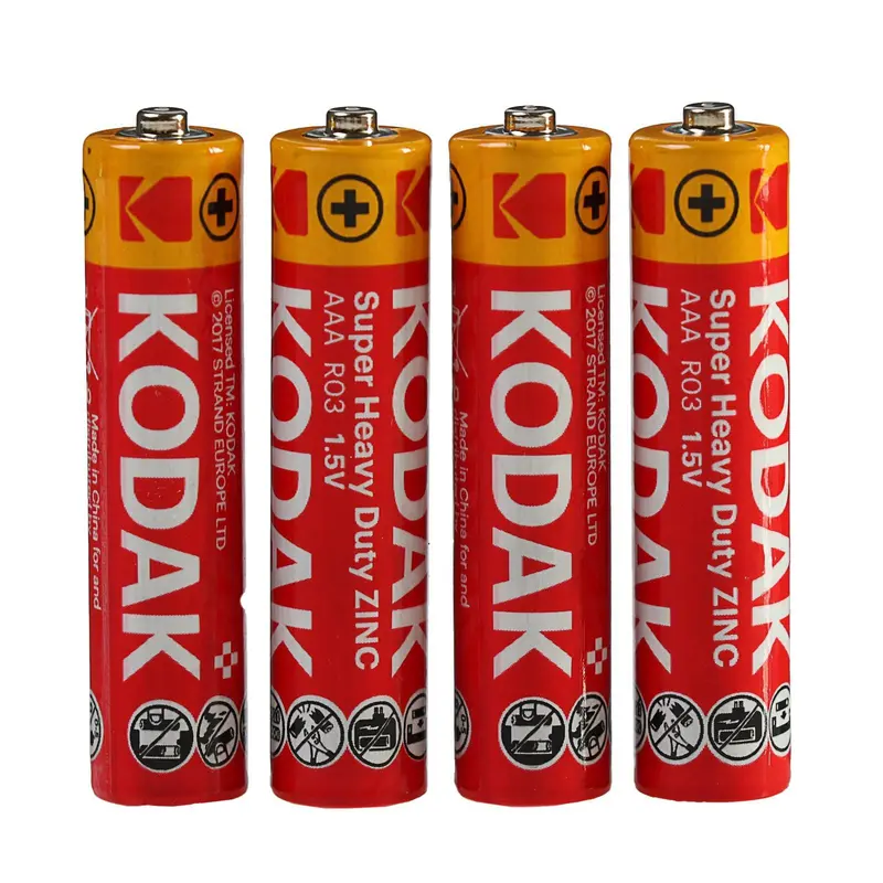 Батарейка солевая Kodak Extra Heavy Duty, AAA, R03-4S, 1.5 В, спайка, 4 шт