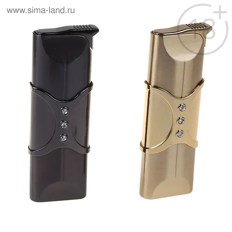 Зажигалка "3 стразы", газ, МИКС