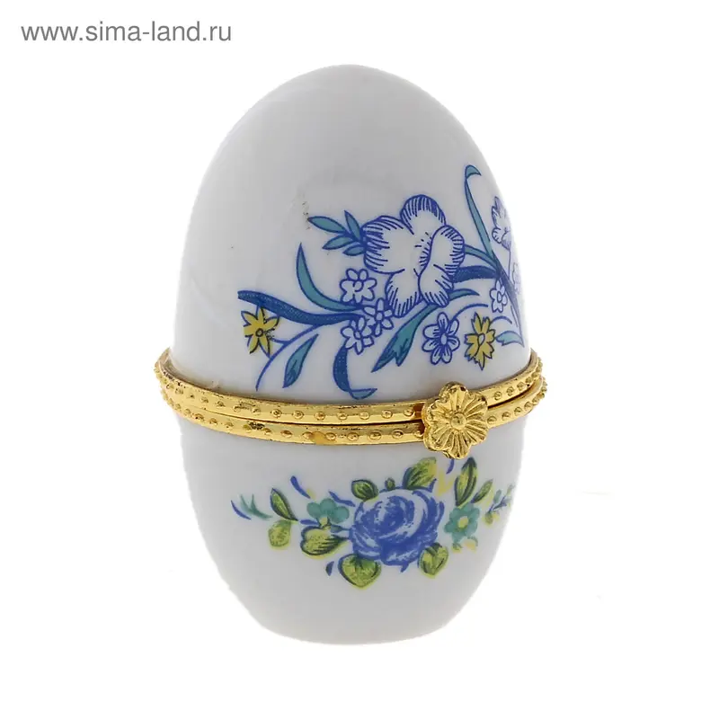 шкатулка керамика яйцо васильки 6 см