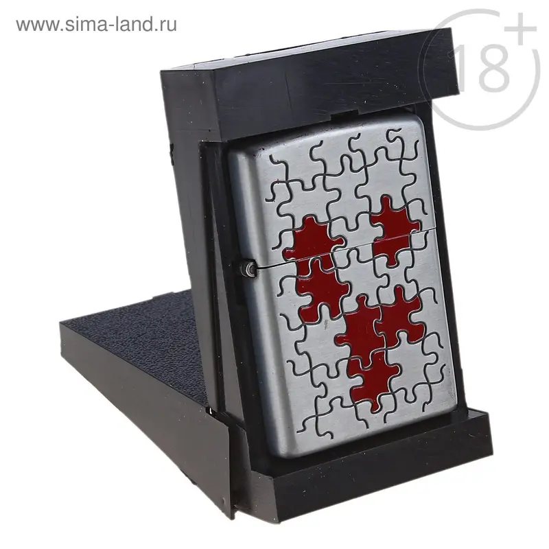 Зажигалка бензиновая "Пазл", в коробке, кремний