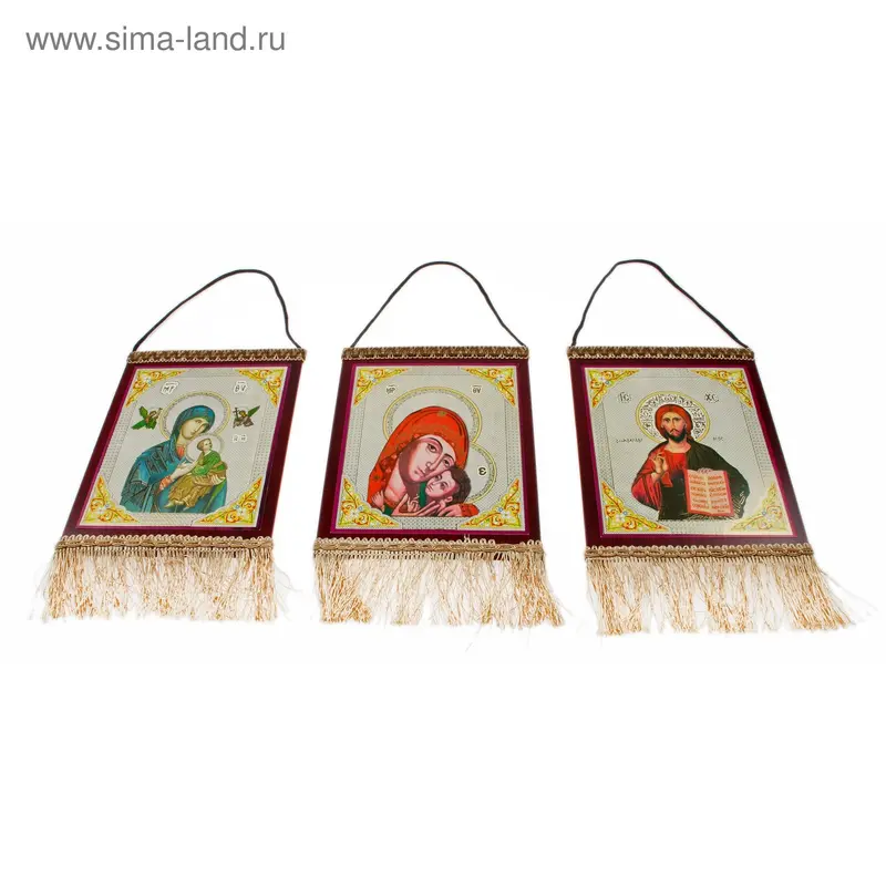 Икона с бахромой на шнуре, в ассортименте