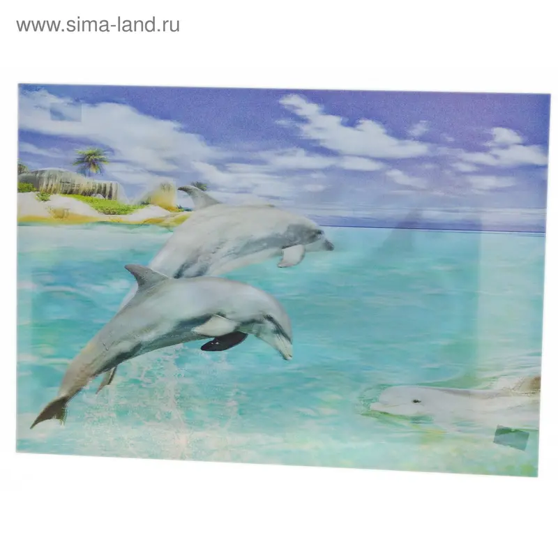 картина Дельфины 3D без рамы 34*24*0,2см