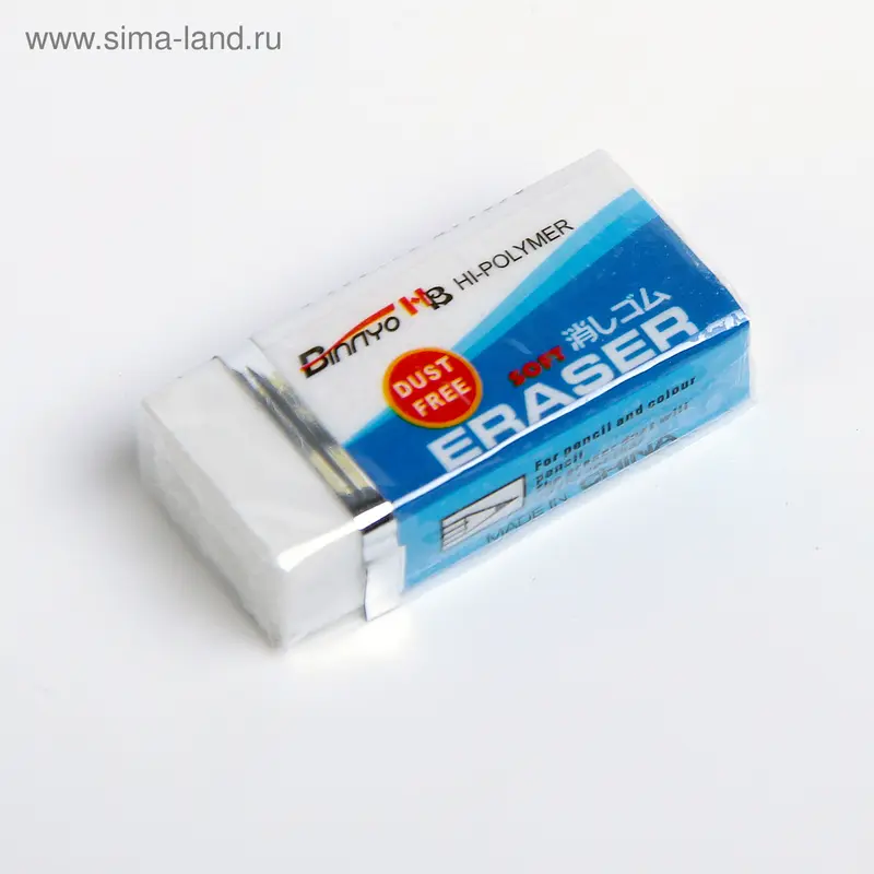 Ластик ERASERS, белый, в бумажном держателе