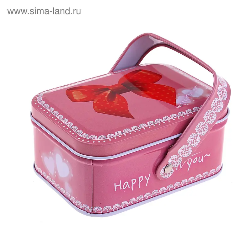 Шкатулка с ручкой "Бант" 10,5х8х5 см
