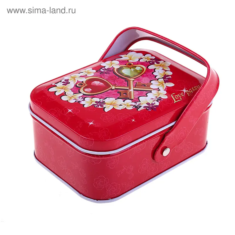 шкатулка металл с ручкой ключики от сердца 10,5*8*5 см