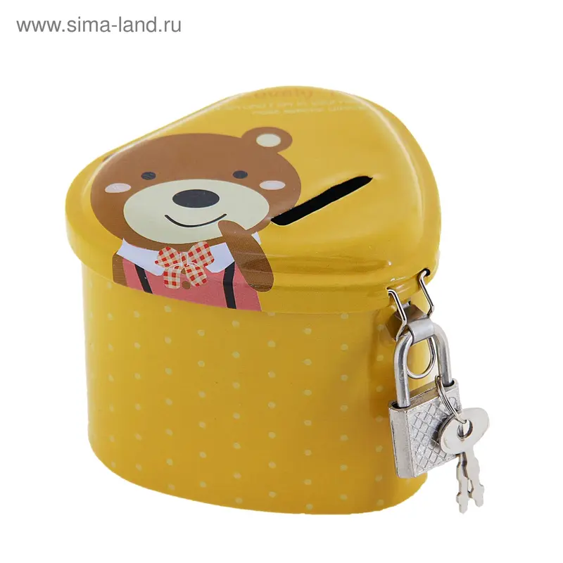 Копилка "Сердце" микс 7х7,5х6 см