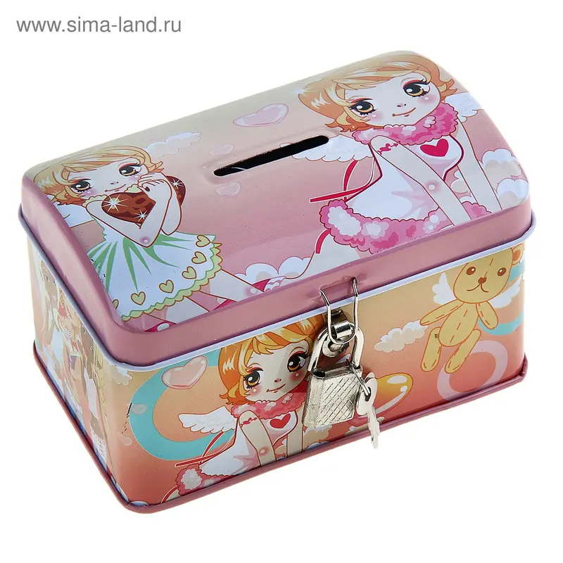 Копилка сундучок "Мульти" МИКС 13х8,5х7,8 см