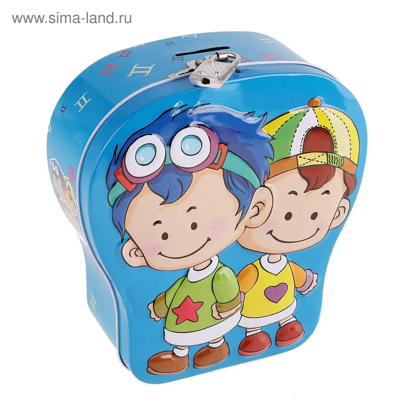 копилка металл мальчишки 16,5*15*6,5 см