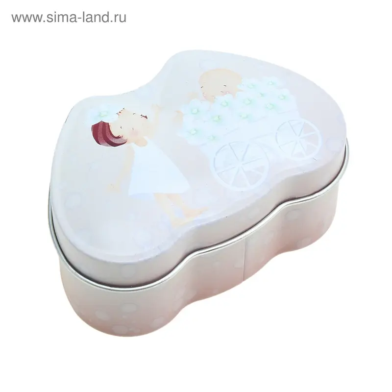 Шкатулка 2 сердца "Малыши" 5,5х8х3,5 см
