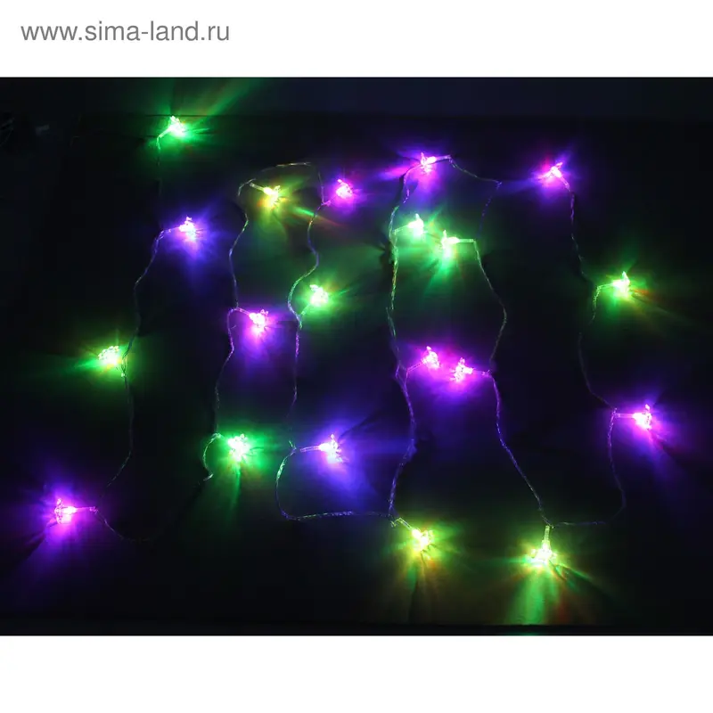 НИТЬ, 5 м, “Ромашки”, Н.Б. LED-20-220V RGB,пластик