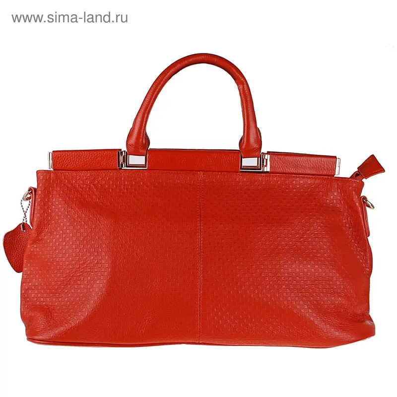 Сумка жен нат 23*40*13 см, 2 отд, нар.карман, корич