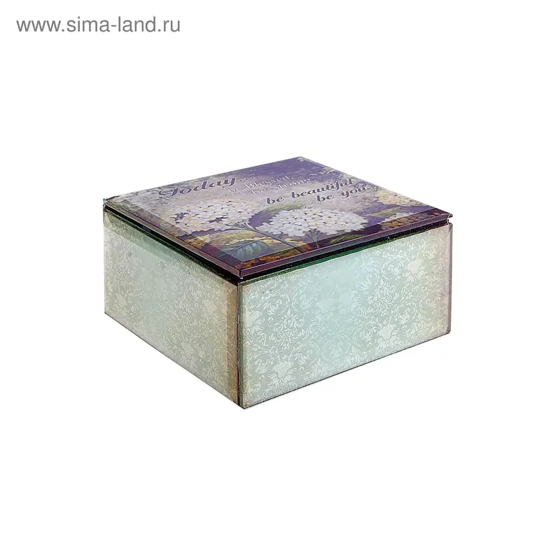 Шкатулка "Цветение" квадратная 12х12х6,5 см