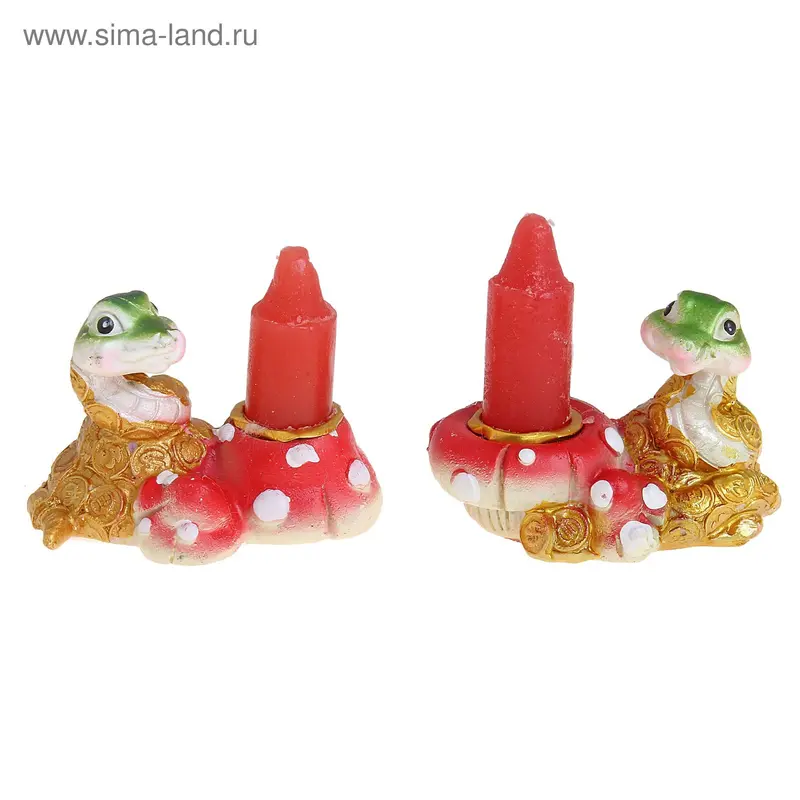 полистоун змея со свечой грибок 3,5*5*3 см
