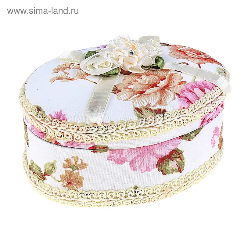 Шкатулка "Розарий" овальная 11,5х8,5х6 см