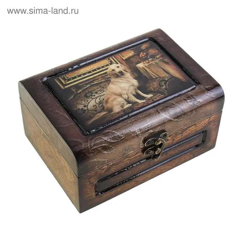 Шкатулка лак "Мой пёс" 17х12,5х9 см