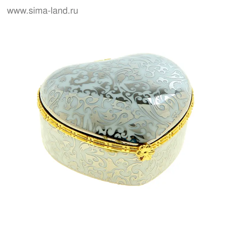 Шкатулка сердце роспись 6х6,5х3,5 см