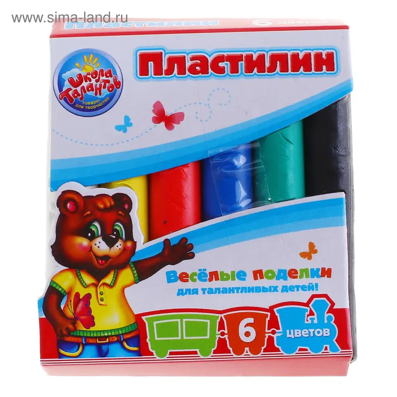 Пластилин 6 цветов 80 гр