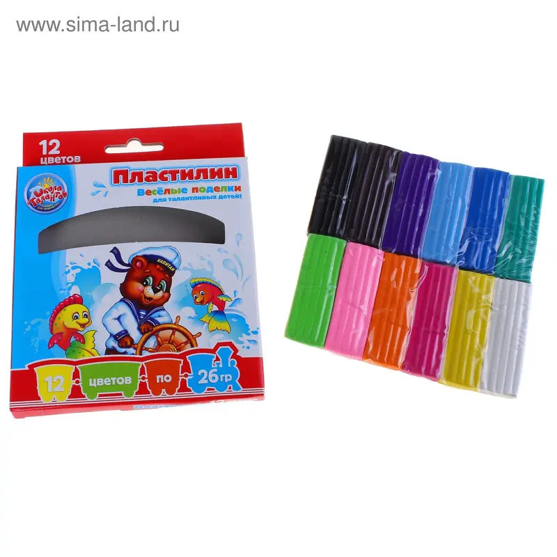 Пластилин 12 цветов 312 гр
